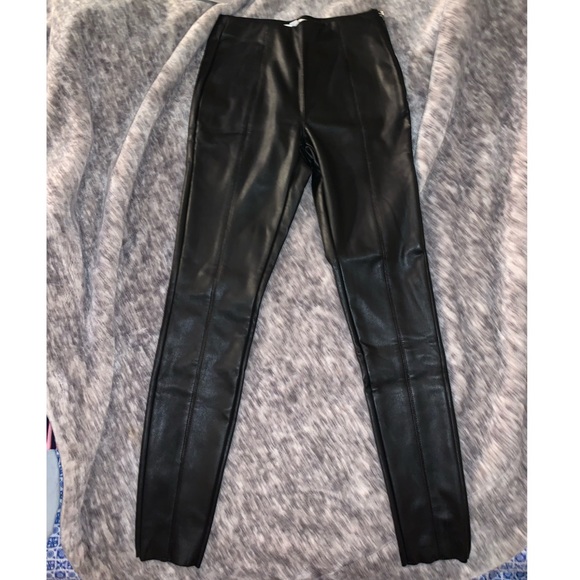 Topshop Pants - Black high waisted Topshop leather pants